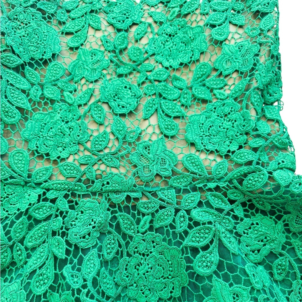 MARCHESA NOTTE***Green Guipure Lace Off-Shoulder Midi Dress***US 6***$795 - Picture 8 of 11